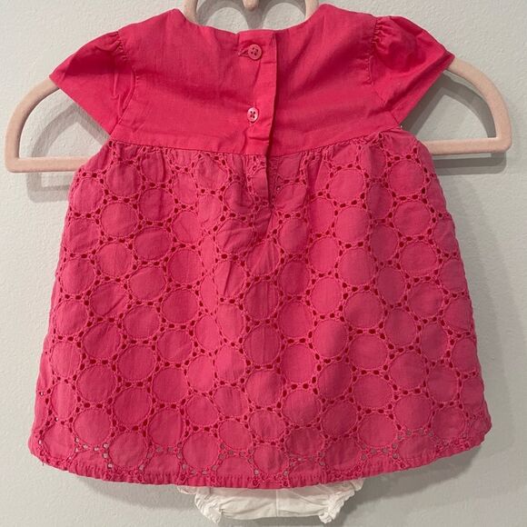 Janie and Jack Infant Pink Romper Dress Size 0-3 Months - Picture 5 of 7